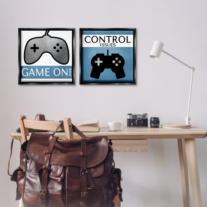 Ensemble de 2 flotteurs encadrés PC Control Control Gamer par Kim Allen, Cadre flottant noir de jais, H 18 po x l 18 po
