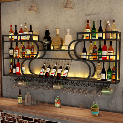 Multi-tier creative wall mounted wine rack