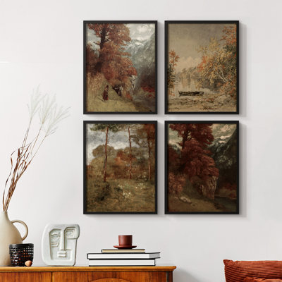 Vintage Landscape CLXV  Framed Print - Set of 4
