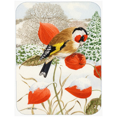 Caroline's Treasures European Goldfinch Glass Cutting Board