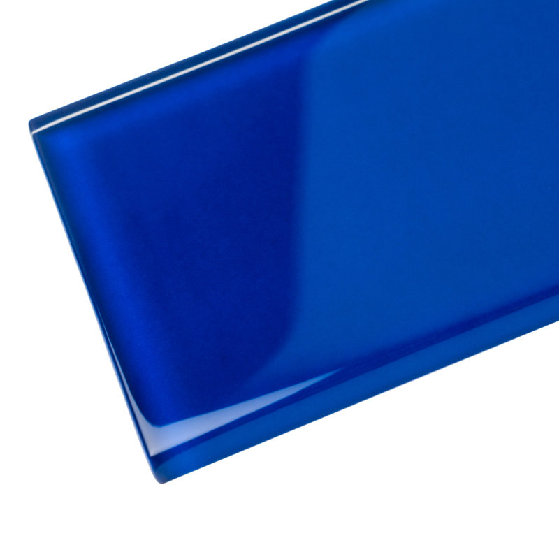 3" X 12" Glass Brick Look Subway Wall Tile, Blue