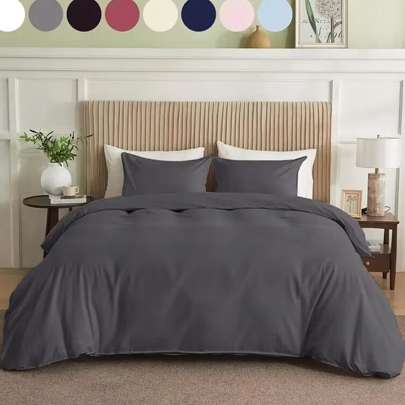 Housse de couette plissée Grey King Simply Clean, mélange de coton doux semblable à un nuage pour le confort de la peau, durabilité des coutures renforcées, résiste au boulochage après plusieurs lavages, disponible en simple, grand lit et