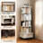 5 Tier Rotating Bookshelf, 360° Display Round Spinning Bookshelf With Wheels And Drawer, Space-Saving, Small Space Rotating Bookshelf Tower For Bedroom, Living Room, Home, Office, Warm White-2011458865-2011458870