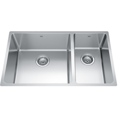 Brookmore 30.5'' L Double Bowl Stainless Steel Kitchen Sink