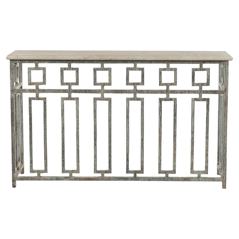 Console Sultan, Travertin léger, Haute mer, H 36 po x l 60 po x P 15 po