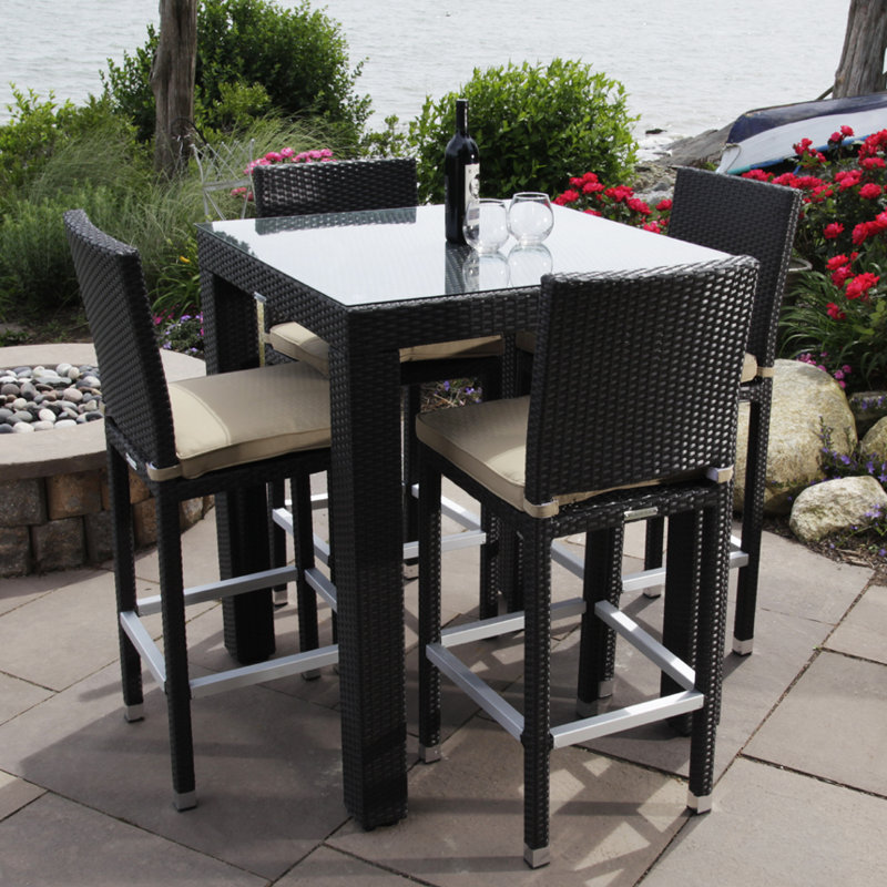 Ibiza Outdoor 5 - Piece Bar Height Dining Set with Cushions