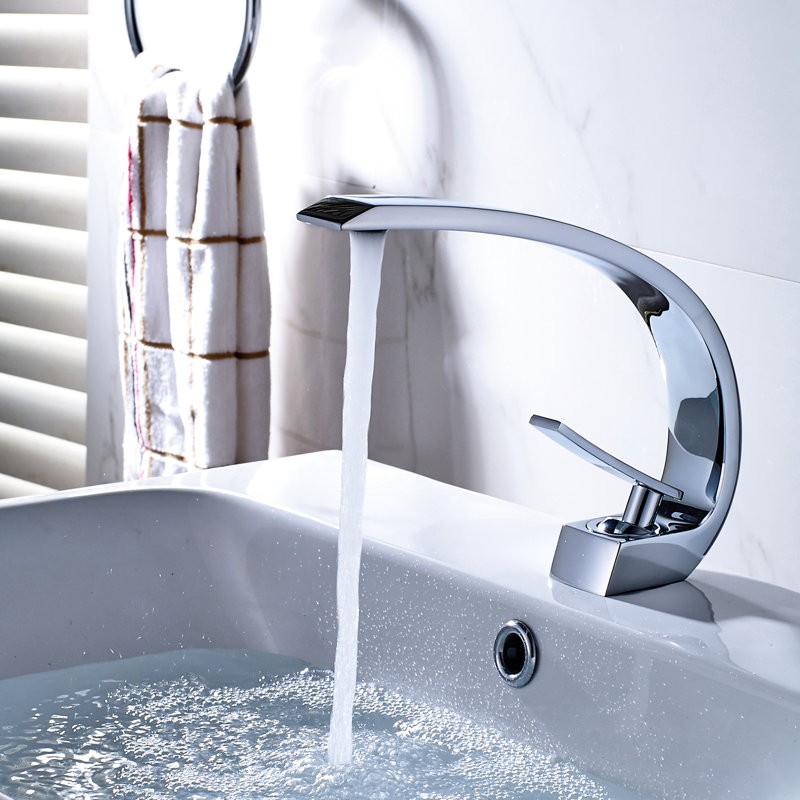 Robinet pour salle de bain noir mat - à rouille et empreintes digitales, cascade montée sur le pont, ternie, Chrome chrome