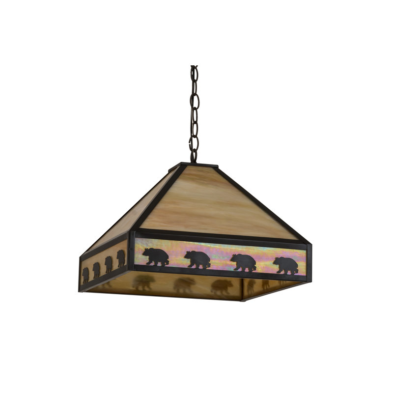 Lustre carré/rectangulaire 3 lumières ombrées Zabel