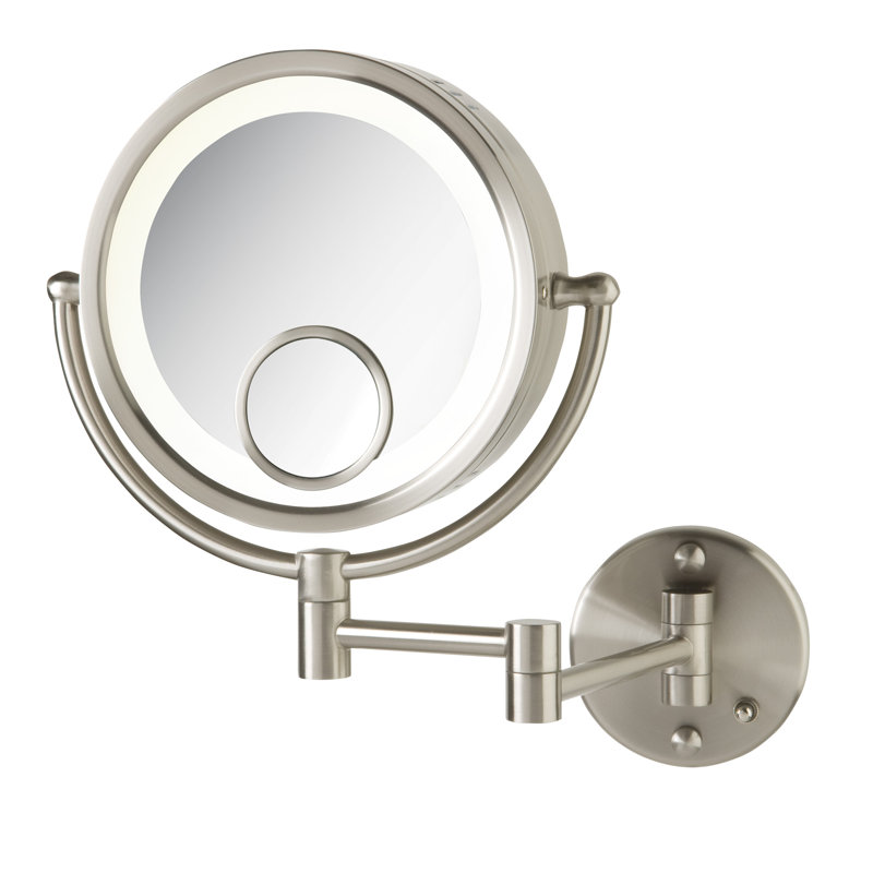 Nickel Round Wall Mounted Fogless Magnifying Mirror