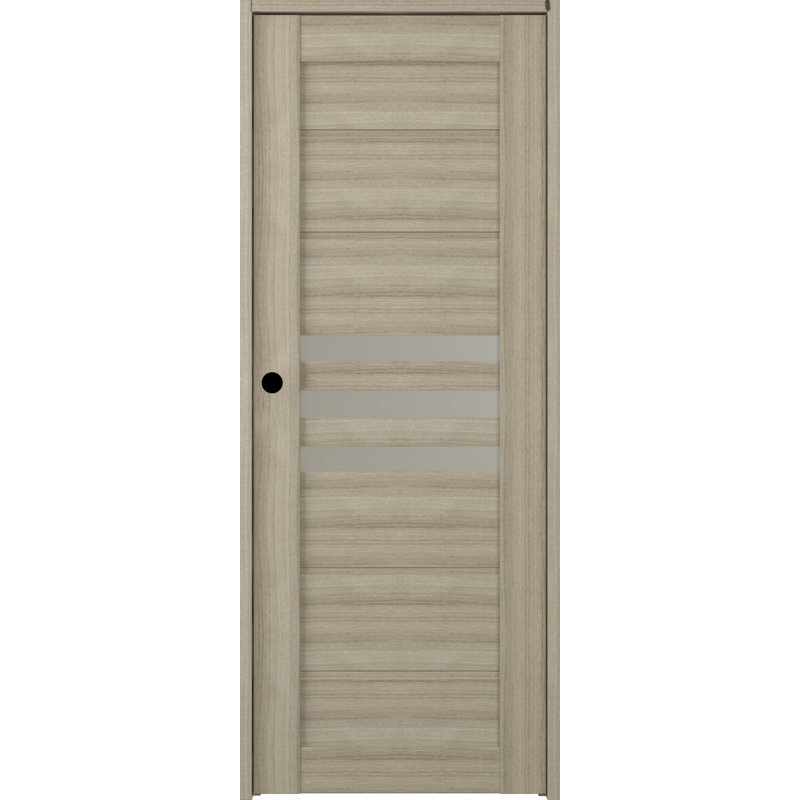 Porte standard préfinie en bois manufacturé et en verre Dome, Blanc, Gauche, 35,87 po x 79,37 po