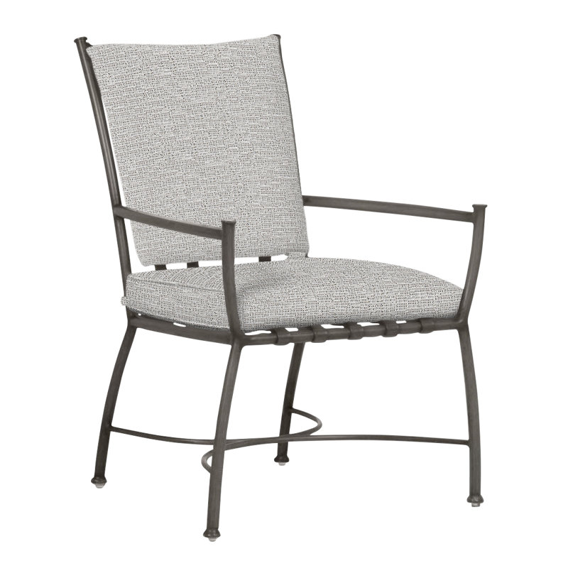 Chaise avec accoudoirs en aluminium Majorque, Welt, Caramel tweed