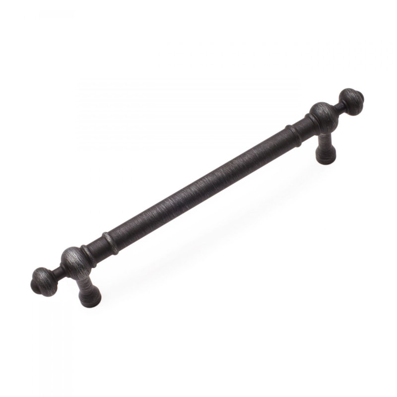 Distressed Nickel 5'' Bar Pull with Decorative Ends