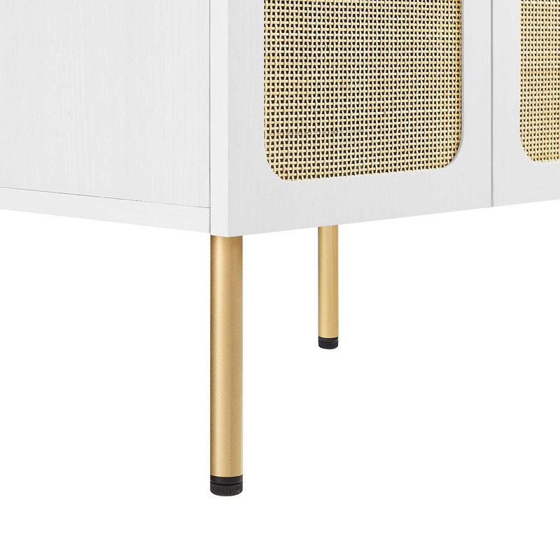 Meuble-lavabo simple 24,5 po avec plateau en bois Modway, Blanc, Blanc / doré