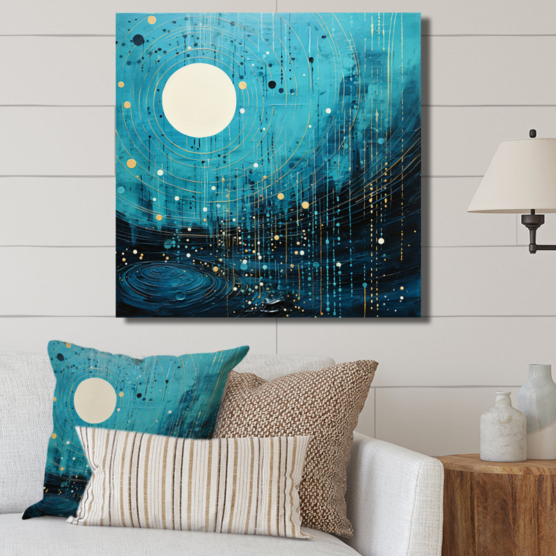 Bleu minimalisme horizon II - impression, H 24 po x l 24 po x P 1 po, Toile tendue