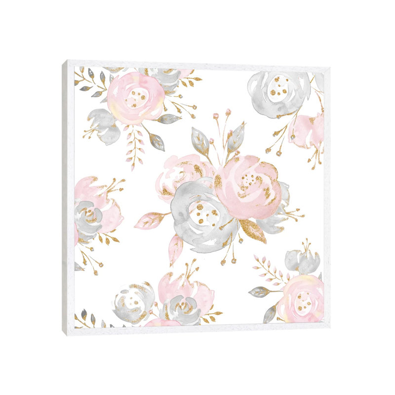 Rose Gold II by Nature Magick - Print on Canvas, 45.72 cm H x 45.72 cm W, White Framed
