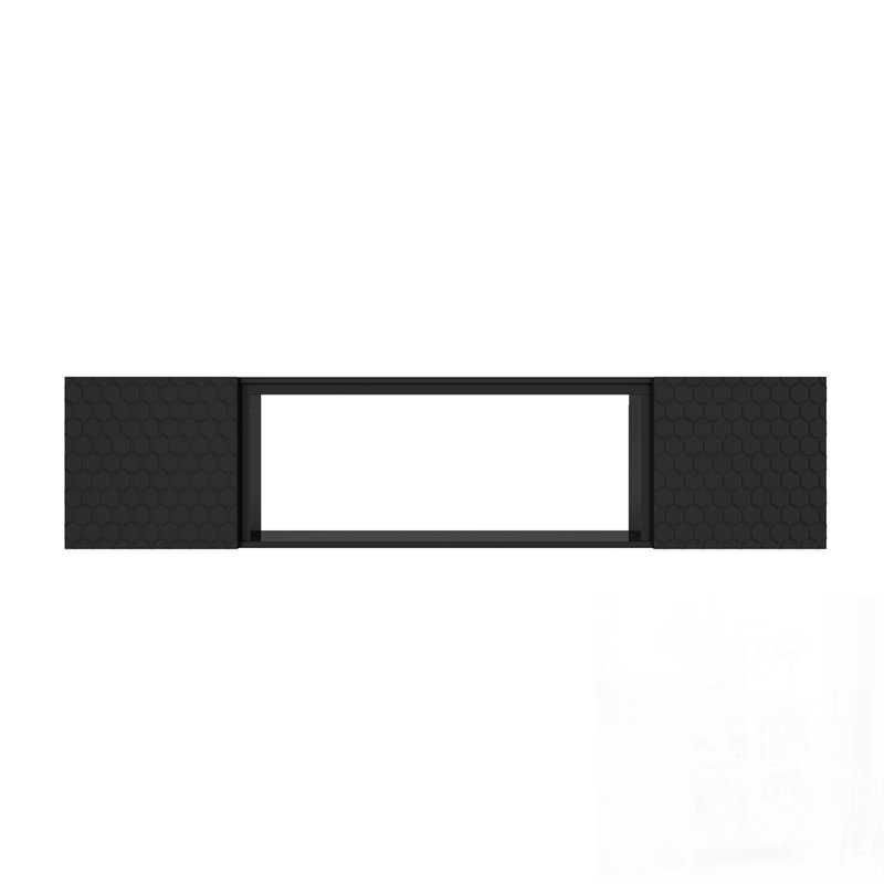 Support mural flottant pour téléviseur - Console en bois robuste, capacité de poids élevée et gestion des câbles cachés, style contemporain