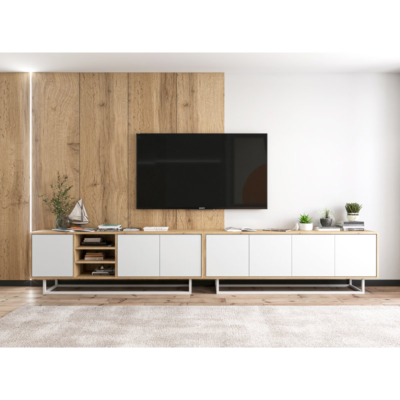 TV-Schrank Aiken für TVs bis zu 65", Oak/Matte White