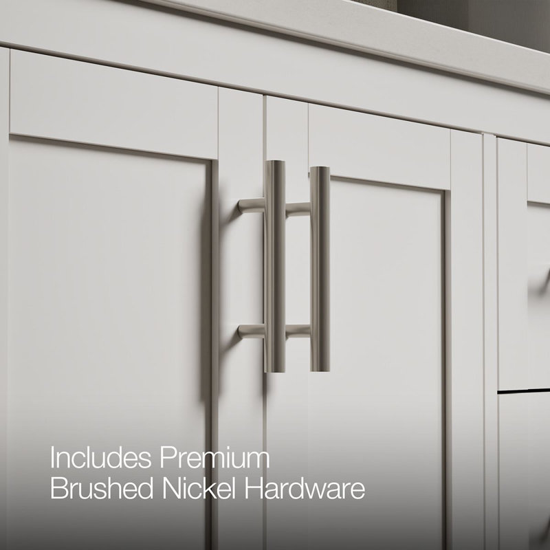 49" Single Bathroom Vanity Set, White, White