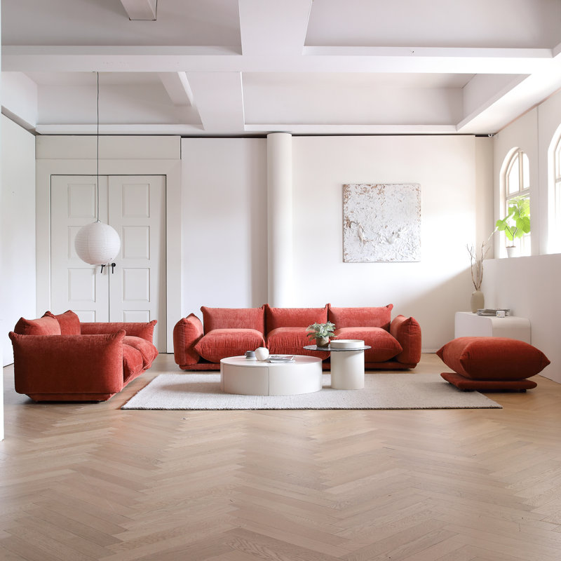 Canapé modulaire en tissu 5 pièces Minarik, Orange