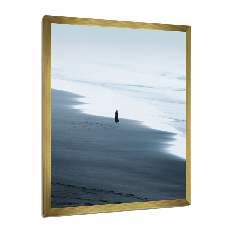 «Beach Photo Seaside Minimalisme VII», reproduction sur toile, H 32 po x l 24 po x P 1 po, Or