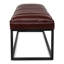 Banc rembourré à base en métal brun foncé pour la chambre à coucher et le vestibule - Rembourrage en éponge de qualité supérieure, assemblage facile, charge maximale de 220 lb, brun, revêtement en polyuréthane, rembourrage, capacité