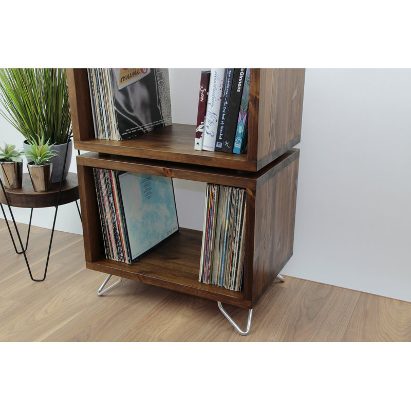 Solid Wood and Steel Multimedia Storage