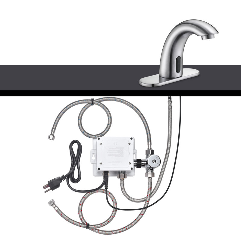 Robinet de salle de bain sans contact Aquaterior, Nickel brossé