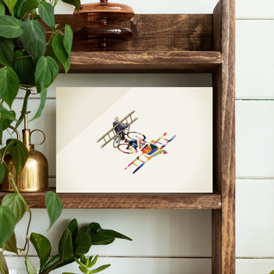 «Cyclist's Colorful Shadow Abstract», reproduction d'art géométrique colorée