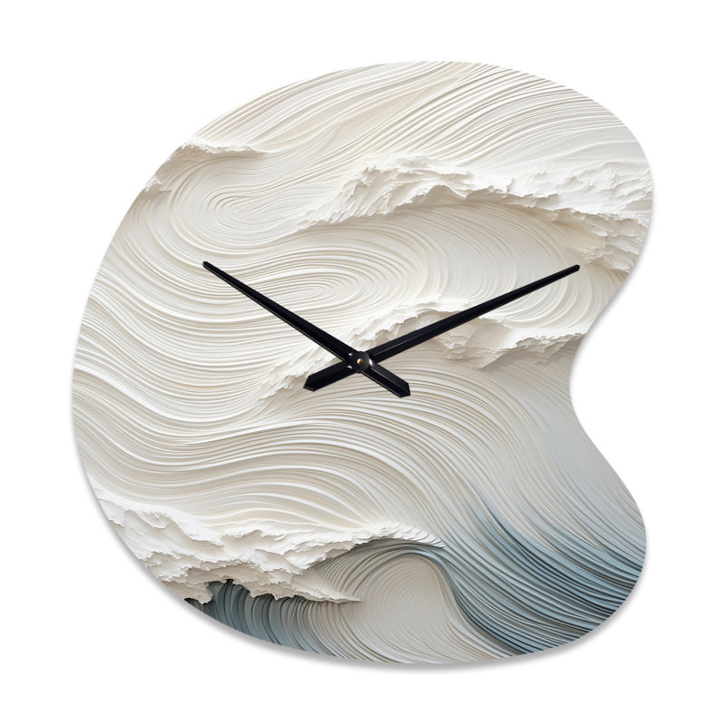 Horloge murale asymétrique blanche blanche et bleue, Petit
