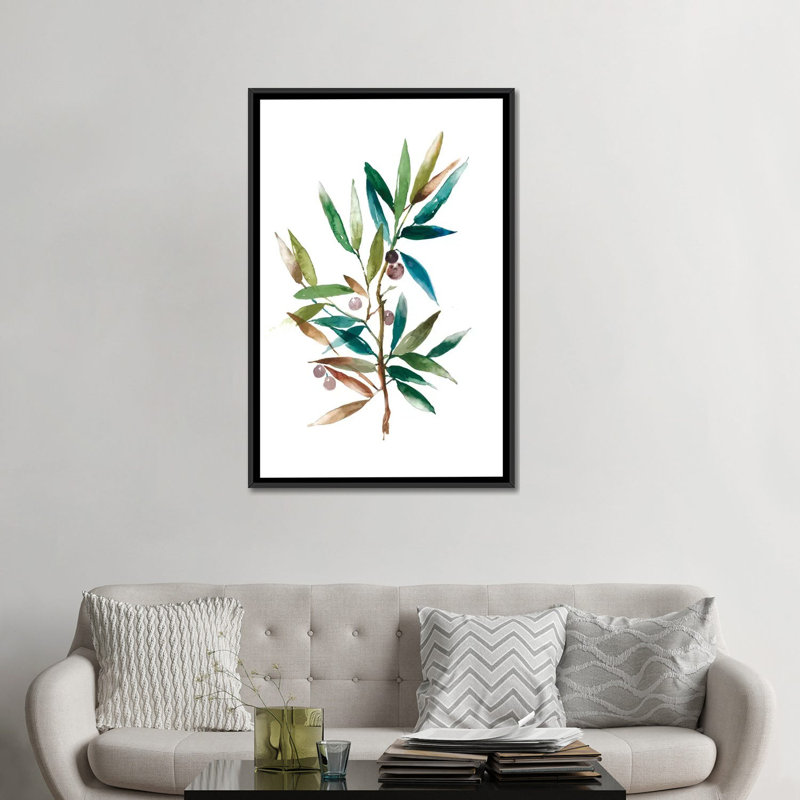 Olive Branch II par Asia Jensen - Estampe numérique sur toile tendue avec châssis, H 26 po x l 18 po x P 1,5 po, Pas de tapis