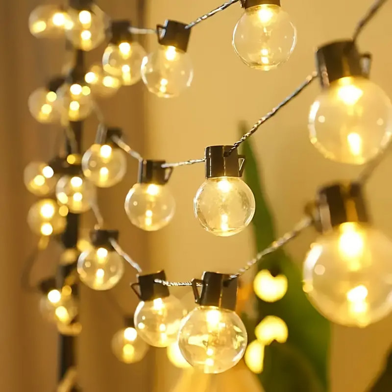 LED Solar Powered Cord String Light, 20 Lamps - 5 Metre Long