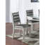 Chaises de salle à manger traditionnelles, 2 pièces, similicuir argenté, 2 pièces de coussin de siège et de dossier, revêtement en cuir, rembourré