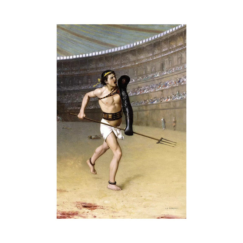 Retarius by Jean Leon Gerome - Wrapped Canvas Painting, 30.48cm H x 20.32cm W x 1.905cm D