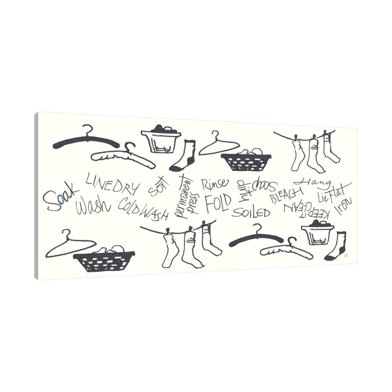 "Laundry Room Sayings II", toile tendue par Chris Paschke, H 30 po x l 60 po x P 1,5 po