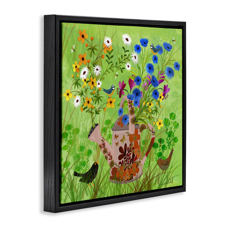 Cadre flottant lumineux pour jardinières et oiseaux, design par Kay Widdowson, H 18 po x l 18 po, Cadre flottant noir de jais