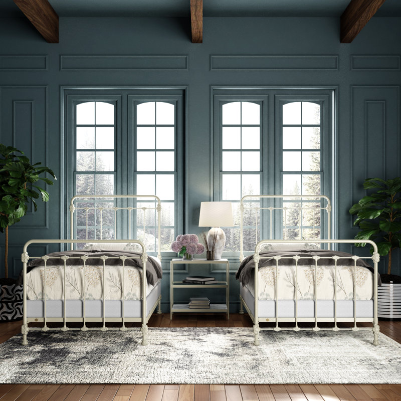 160 Picket Fence Bed | Complete Standard, Twin, Gloss Off-White
