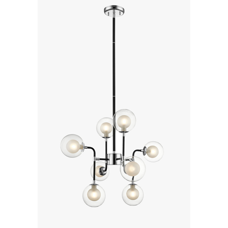 Stortford 8 - Light Geometric Pendant, Chrome Matt Black