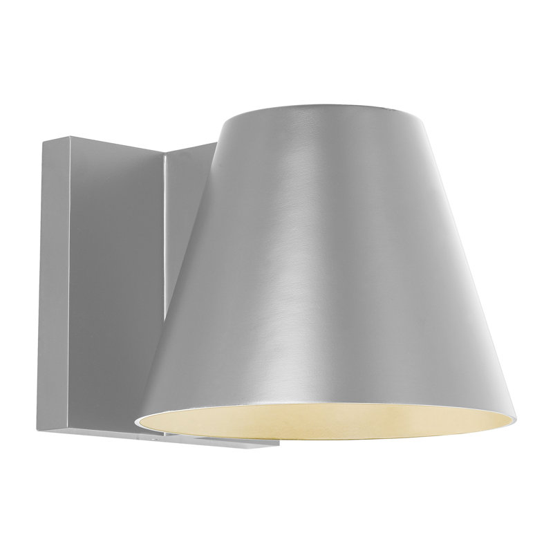 Bowman LED Outdoor Armed Sconce, 47.2 W, 6"H x 7.5" W x 9" D, Silver
