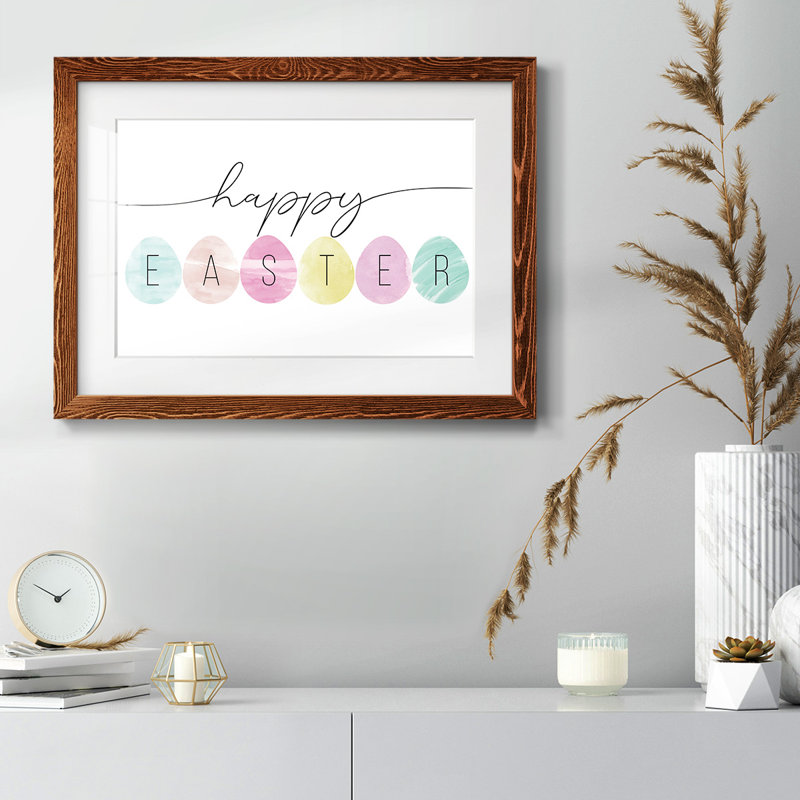 Joyeuses Pâques, reproduction encadrée sur papier, H 18 po x l 26 po, Érable