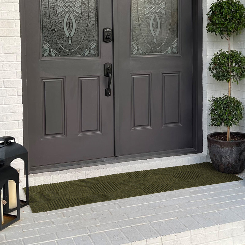 WaterHog® Luxe Zephyr Non-Slip Indoor Outdoor Doormat, 21.5" W x 70" L, Olive 
