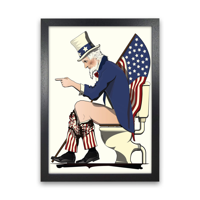 Uncle Sam Loo - Print, 60cm H x 42cm W x 3cm D, Black Framed