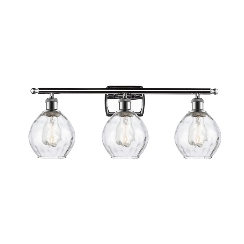 Éclairage pour salle de bain 3 lumières Pomeroy, Transparent, Chrome poli, Ampoule non incluse