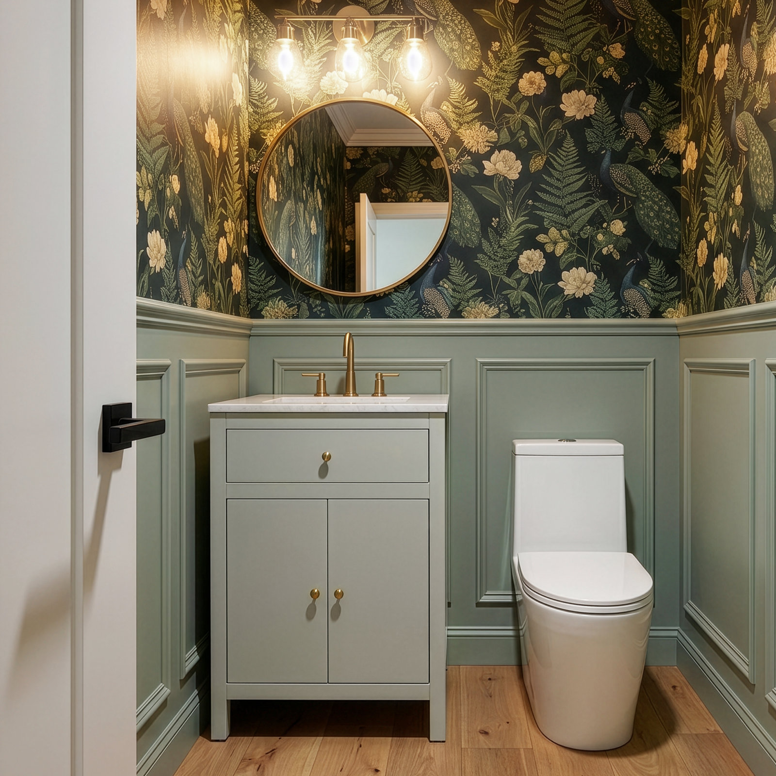 Celine 24" Carrara Marble Single Bathroom Vanity, Green