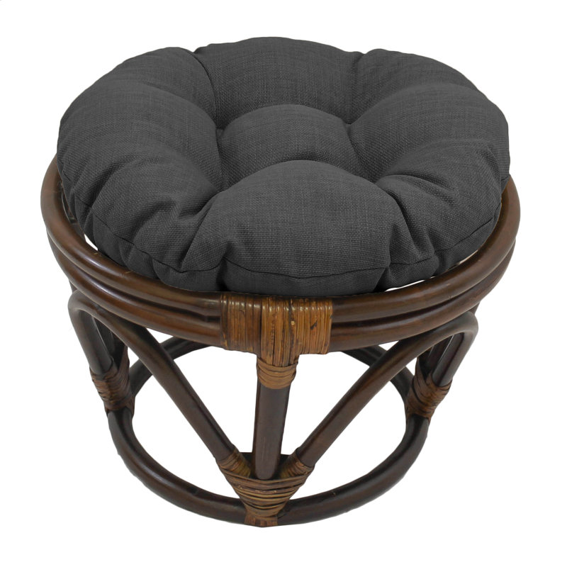 Repose-pieds d'extérieur avec coussin Arvina, Gris froid