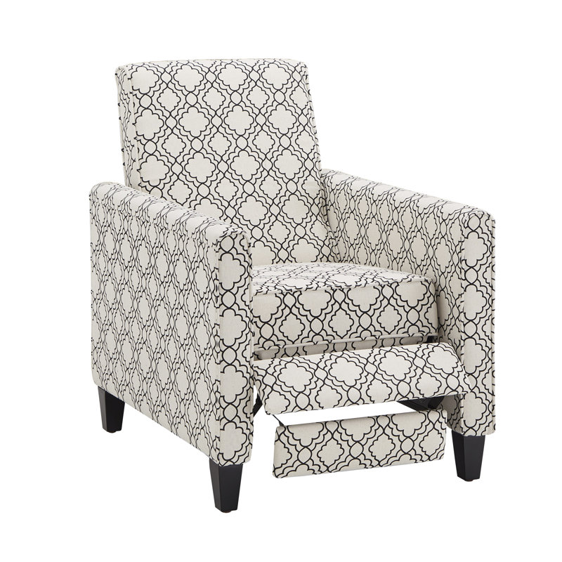 Upholstered Recliner, Grey Polyester Blend