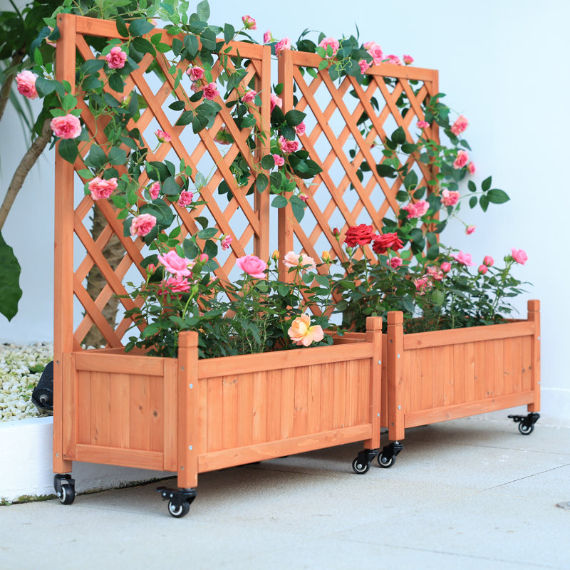 Wood Planter Box, Orange
