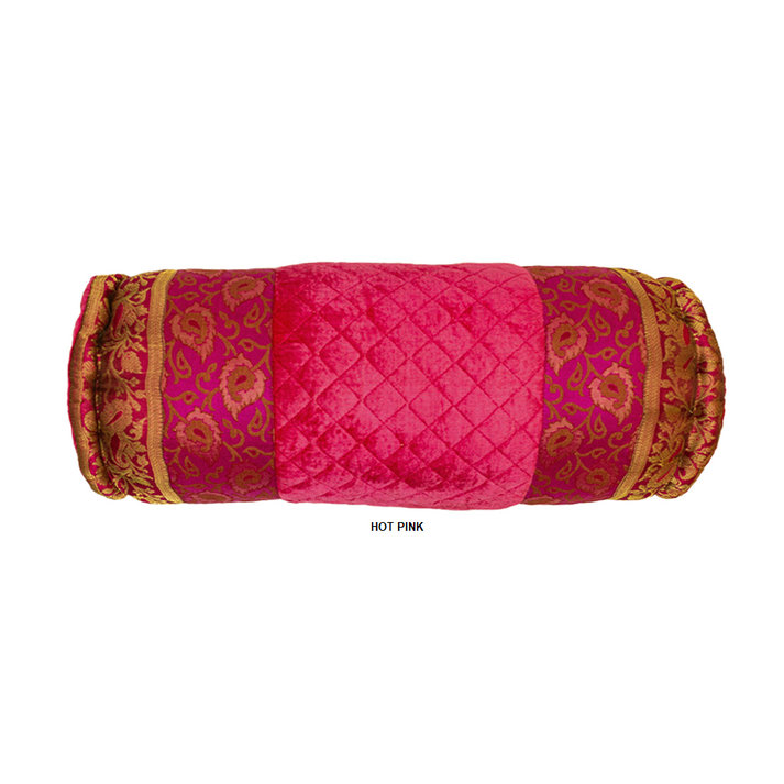 OREILLER VELA VELVET BOLSTER, Motif floral rose