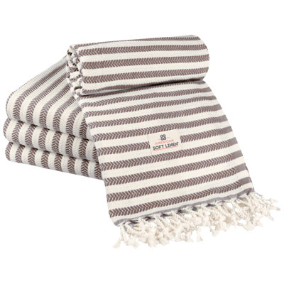 40x70" Size 4 Pack Turkish Peshtemal Beach Towels