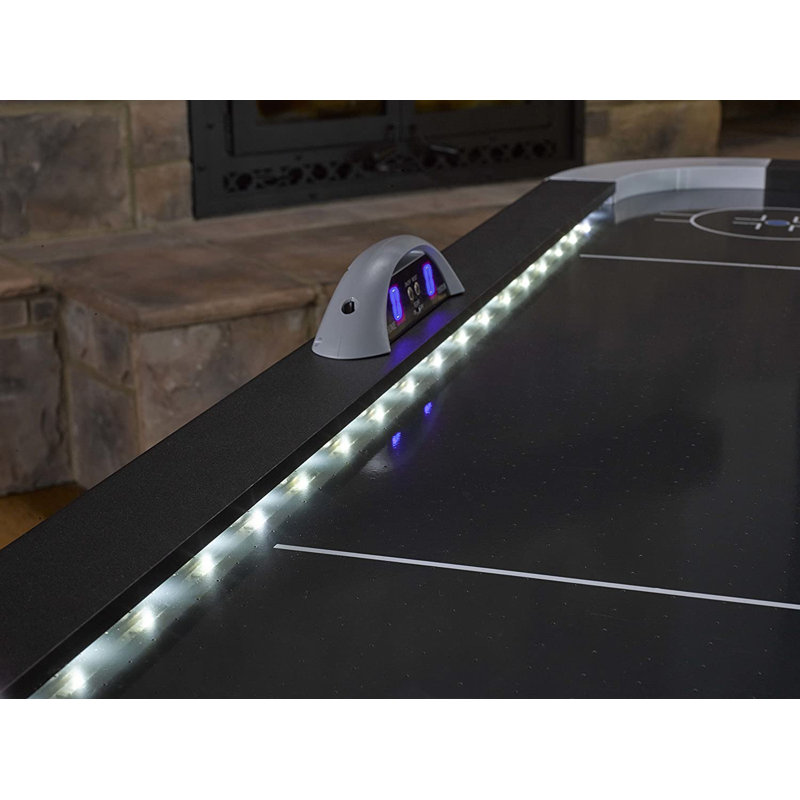 72" Black and Silver Air Hockey Table with LED Lights