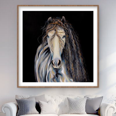 Abstrait cheval avec crinière bouclée - animaux de l'Ouest, reproduction d'art